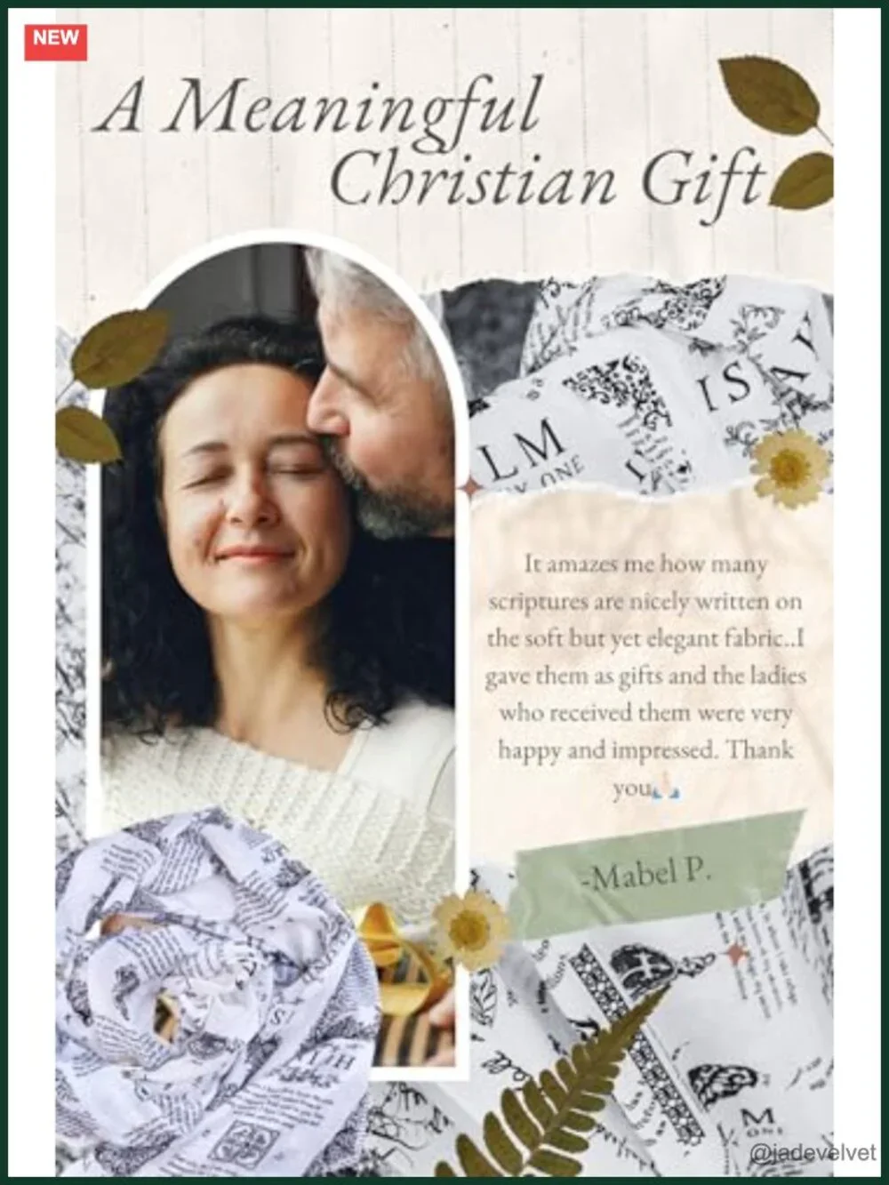 Protection Bible Verse Shawl – Vintage Christian Scripture Scarf